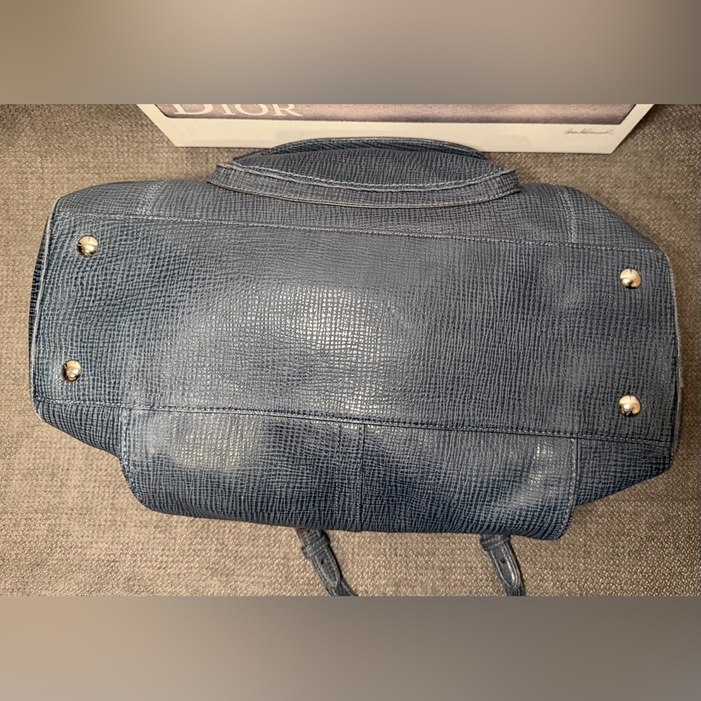 Coach Mia Textured Navy Leather Harper Satchel No. E1069-15744 - Picture 6 of 13